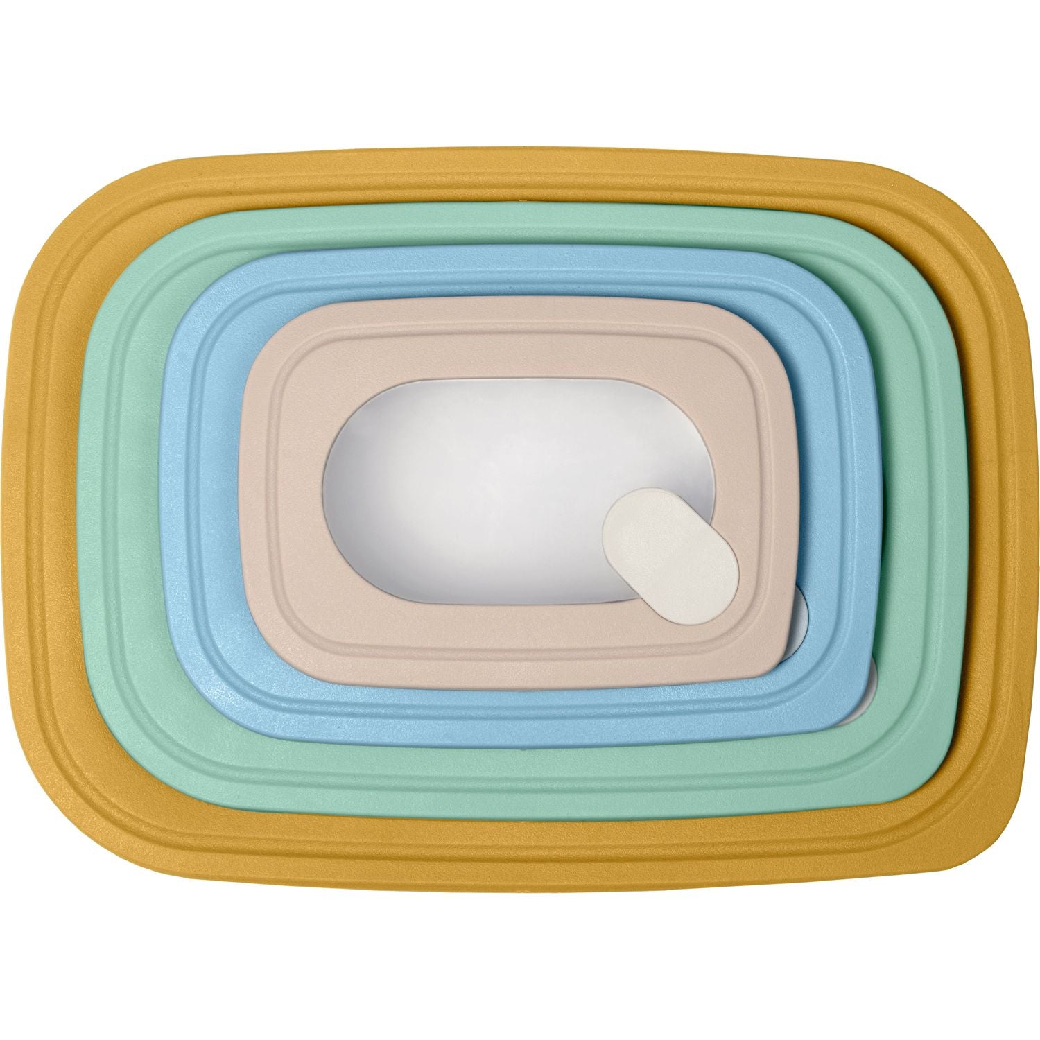 GUSTO CASA - Set 4 Contenitori Rettangolari con Coperchi Ermetici Multicolor Linea Timeless